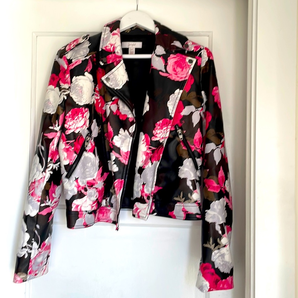 Floral Leather Jacket from Saks!